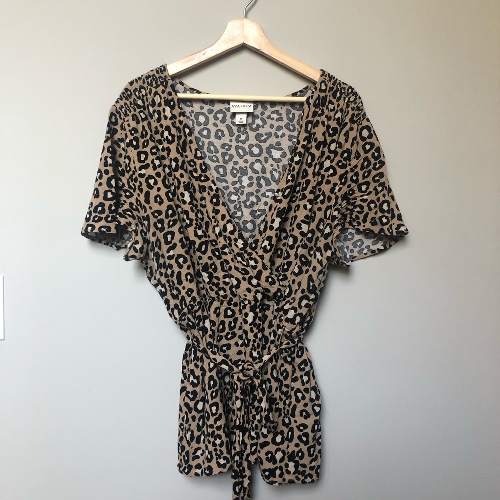 Plus size (1X) Cheetah Print blouse